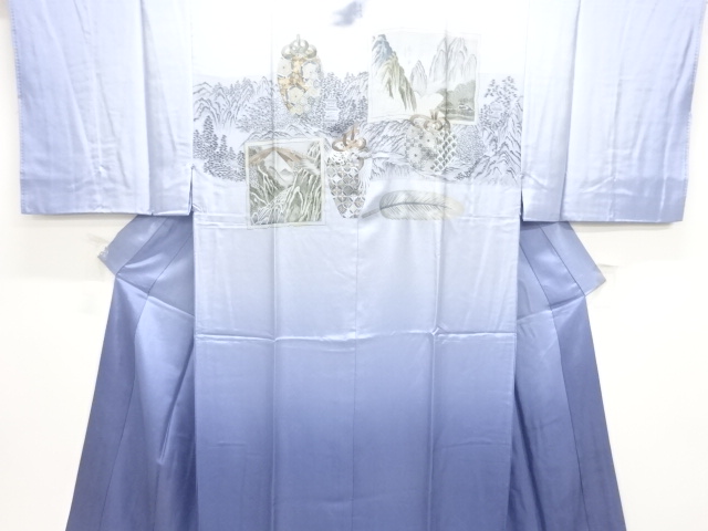 アンティーク　茶道具模様男物長襦袢